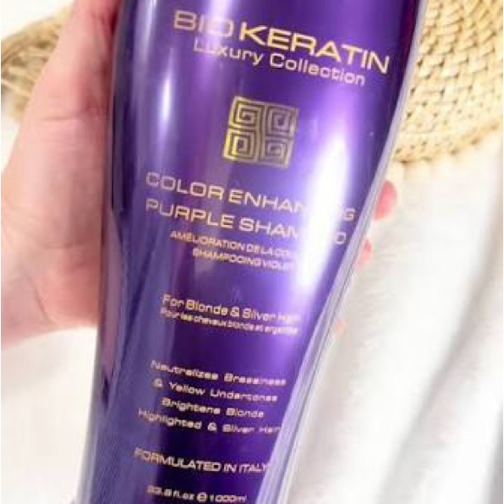 BIO KERATIN Purple Shampoo.  Color enhancing for Blonde / Silver NEW BENEFITS RE